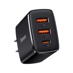 BASEUS Compact Quick Charger 2U+C 30W Type C PD Fast Charging 3 Ports USB Adapter
